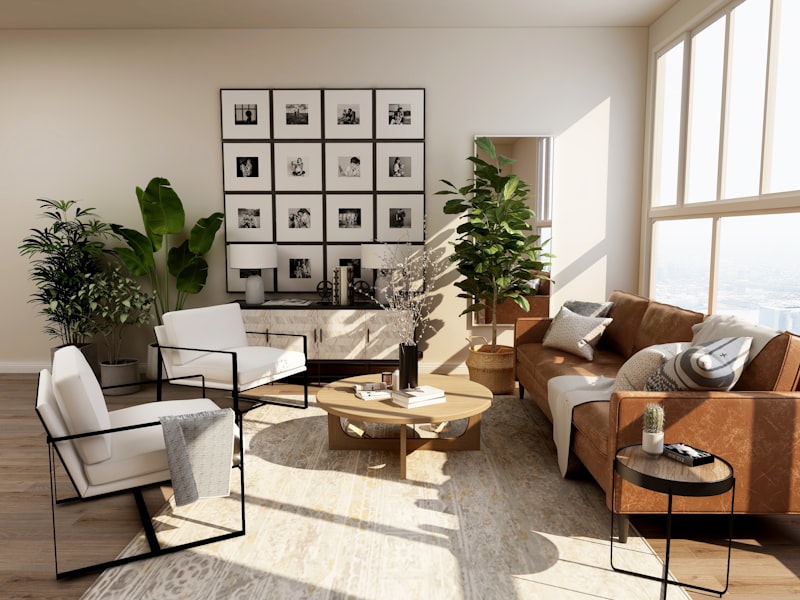 Calm Japandi Living Room with neutral tones